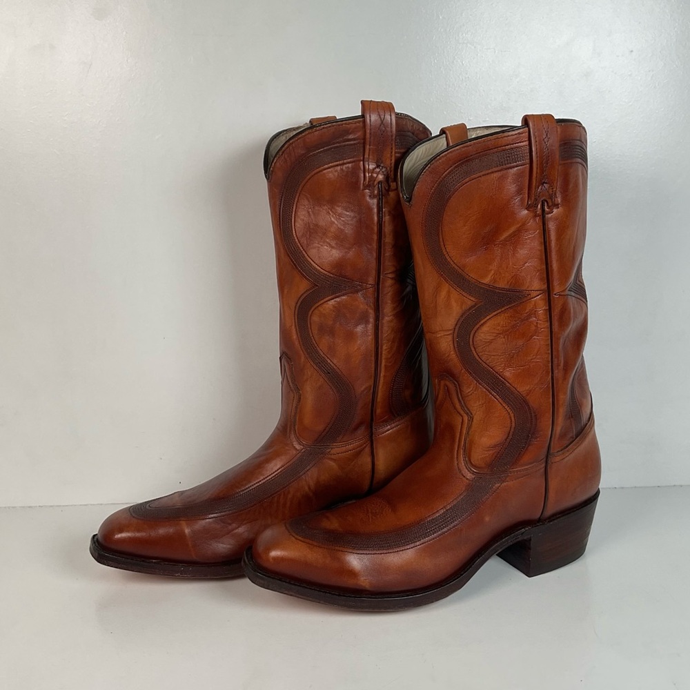 Vintage Dan Post French Toe Cowboy Boots | 1970s | 10.5 D